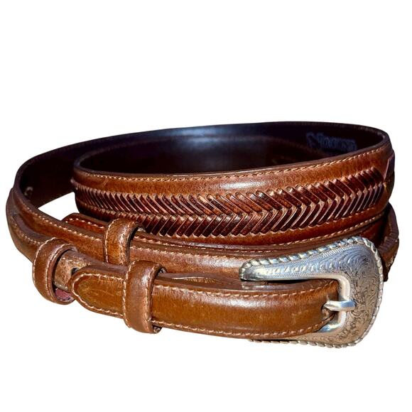 Nocona Brown Leather Belt - Picture 1 of 14